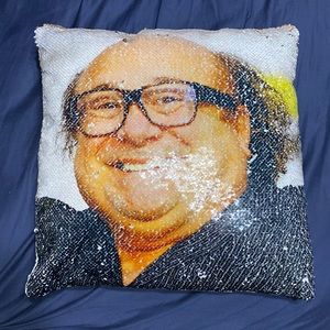 danny devito reverse sequins pillow